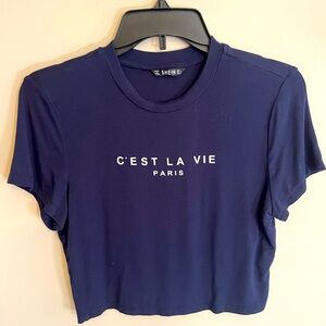 SHEIN blue crop top. Size large